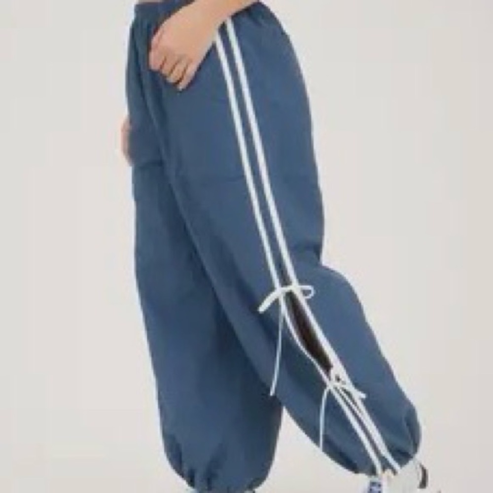 J.O.A. Blue joggers with White Accents